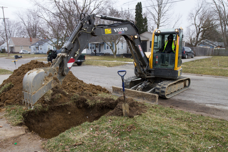 Lead service line replacement in Flint, Michigan, last year.